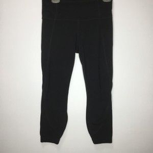 Athleta Leggings Womens Size Medium Petite MP Black Crop Cropped Yoga Pant M